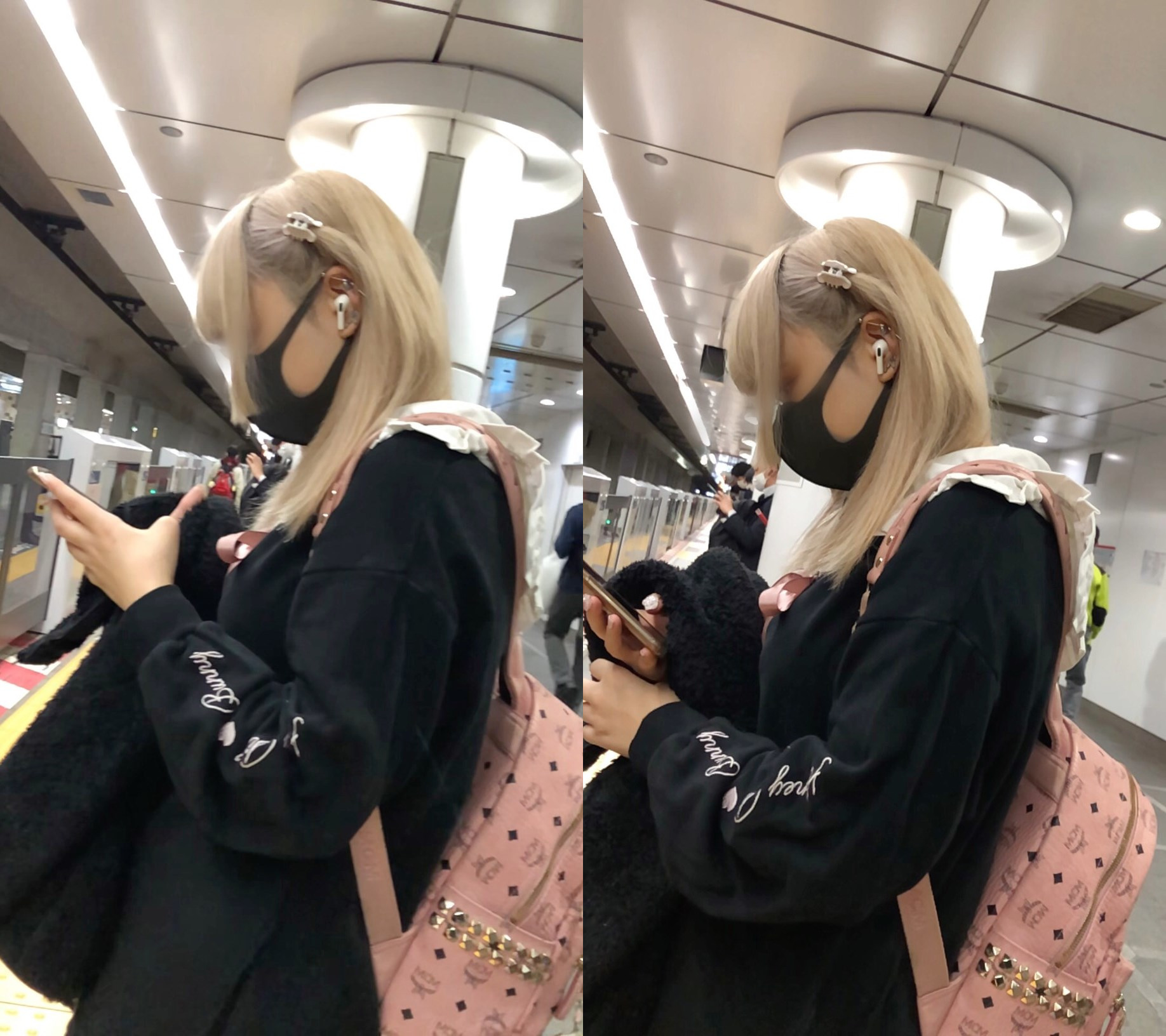 【横からの眺め219】金髪のゴス〇リ系JKを真横から観察! 【横からの眺め219】金髪のゴス〇リ系JKを真横から観察!